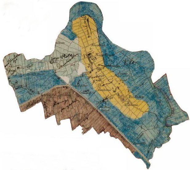 Bodemkaart van de gemeente Zuidhorn zoals door Strating onderzocht.